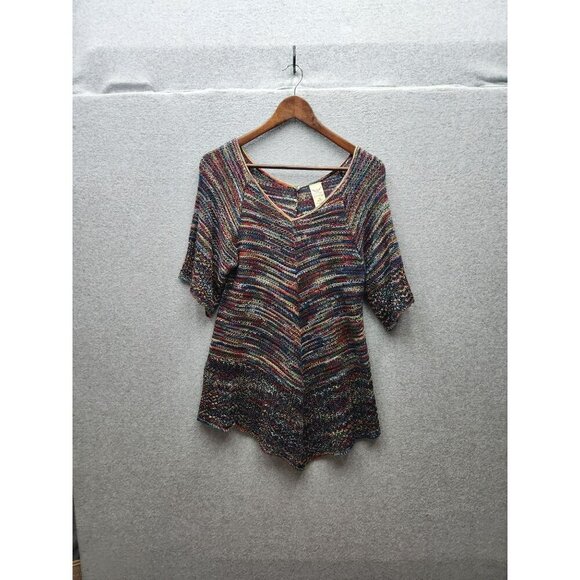 Multicolor Knit Top Faded Glory M 8-10 Acrylic Womens Lightweight Short Sleeve S - Picture 1 of 4